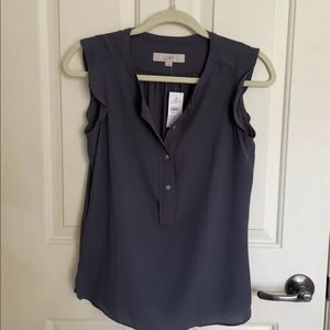 NEW Loft ruffle Henley sleeveless blouse